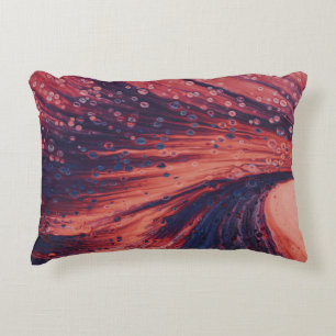 Rood en zwart abstract schilderij accent kussen