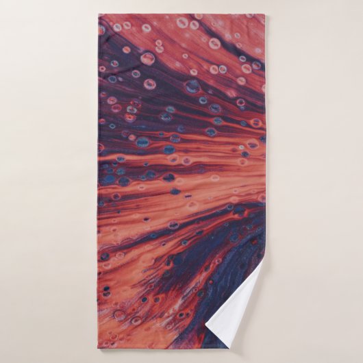 Rood en zwart abstract schilderij badhanddoek (Badhanddoek)