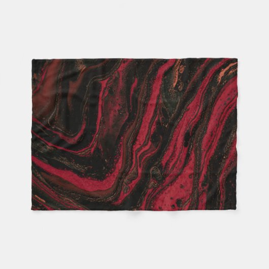 Rood en zwart abstract schilderij fleece deken (Voorkant (Horizontaal))