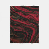 Rood en zwart abstract schilderij fleece deken (Voorkant)