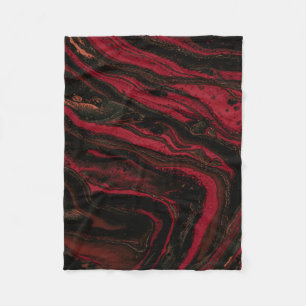 Rood en zwart abstract schilderij fleece deken