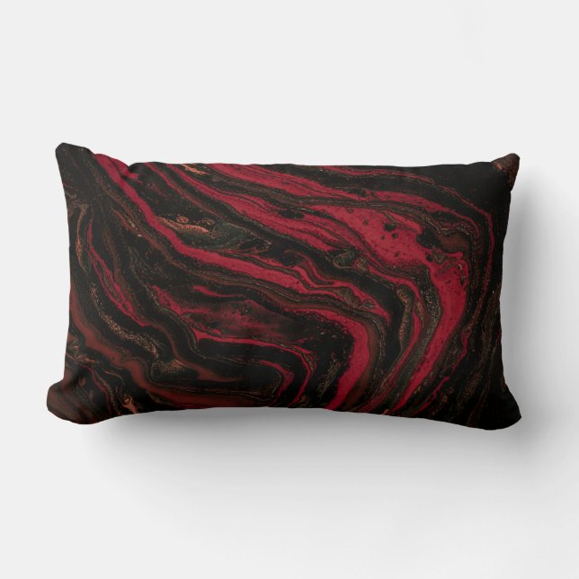 Rood en zwart abstract schilderij kussen (Voorkant)