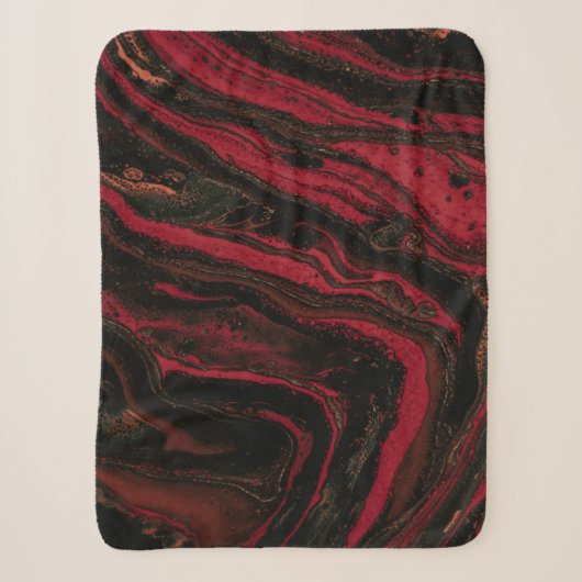Rood en zwart abstract schilderij sherpa deken (Voorkant)