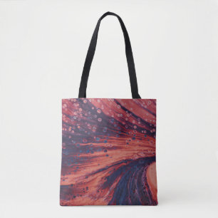 Rood en zwart abstract schilderij tote bag