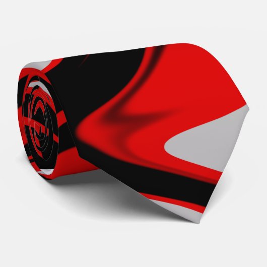 Rood en zwart Abstract Stropdas (Opgerold)