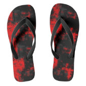 rood en zwart abstract teenslippers (Voetbed)