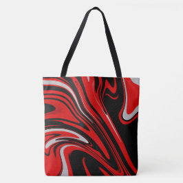 Rood en zwart Abstract Tote Bag