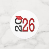 Rood en Zwart Afstuderen 2026  Confetti (Kleine voorkant)