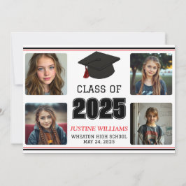 Rood en zwart Afstuderen Aankondiging