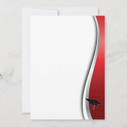 Rood en zwart Afstuderen Hartelijk dank Bedankkaart (Achterkant)