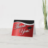 Rood en zwart Afstuderen Hartelijk dank Bedankkaart (Voorkant)