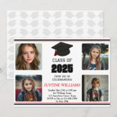 Rood en zwart Afstuderen Kaart (Voorkant / Achterkant)