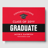 Rood en zwart Afstuderen - Persoonlijk gastboek Gastenboek (Voorkant)