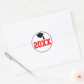 Rood en zwart Afstuderen Ronde Sticker (Envelop)