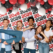 Rood en Zwart ANY Class Year Afstuderen Achtergron Wandkleed