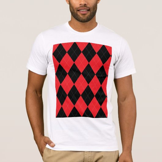 Rood en zwart Argyle T-shirt (Voorkant)