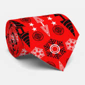 Rood en zwart Art Nouveau Kerstmis Stropdas (Opgerold)