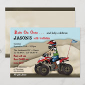 Rood en zwart ATV Kind Kaart (Voorkant / Achterkant)