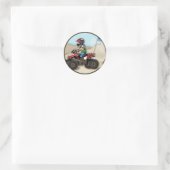 Rood en zwart ATV-Kind Ronde Sticker (Tas)