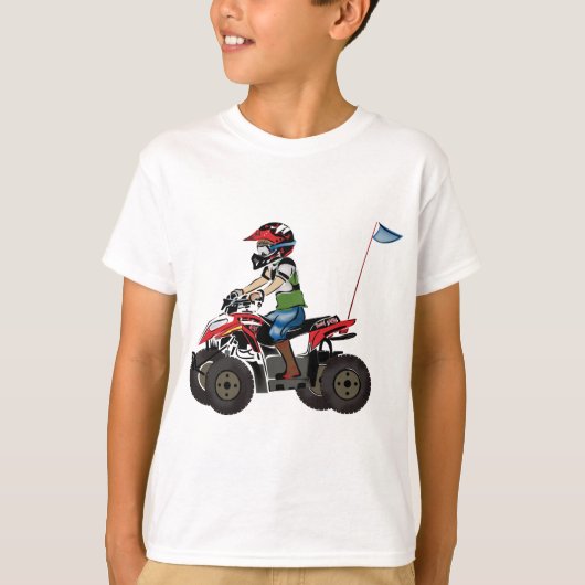 Rood en zwart ATV-Kind T-shirt (Voorkant)