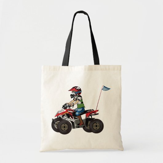 Rood en zwart ATV-Kind Tote Bag (Voorkant)