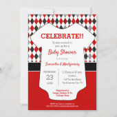 Rood en zwart Baby shower Kaart (Voorkant)