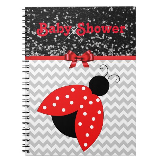 Rood en zwart Baby shower Notitieboek (Voorkant)
