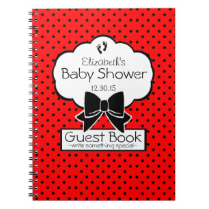 Rood en zwart Baby shower Notitieboek