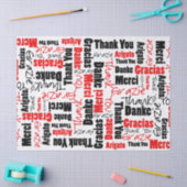 Rood en zwart BEDANKT Word Collage Tissuepapier (Craft)