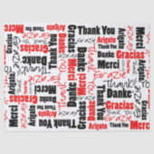 Rood en zwart BEDANKT Word Collage Tissuepapier (Voorkant)