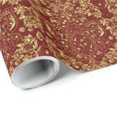 Rood en zwart bloemmotief 2a cadeaupapier (Rol Hoek)