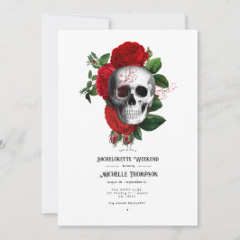 Rood en zwart bloemmotief gotisch vrijgezellenweek kaart