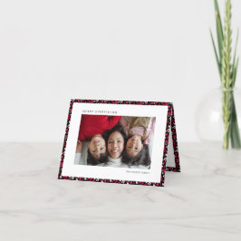 Rood en Zwart Boerderij Klassieke Kerstmis Feestdagen Kaart