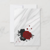 Rood en zwart botanisch marmer bedankkaart (Achterkant)