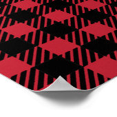 Rood en zwart Buffalo geruite baby jongens nursery Poster (Hoek)