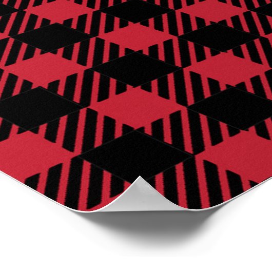 Rood en zwart Buffalo geruite babyjongen nursery Poster (Hoek)