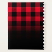 Rood en zwart Buffalo geruite Ombre monogram Planner (Achterkant)