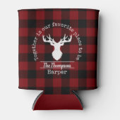 Rood en zwart Buffalo Plaid Familiefeest Blikjeskoeler (Voorkant)
