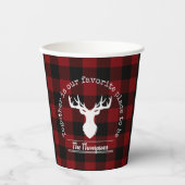 Rood en zwart Buffalo Plaid Familiefeest Papieren Bekers (Voorkant)