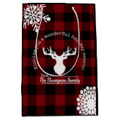 Rood en Zwart Buffalo Plaid Kerstmis Medium Cadeauzakje (Voorkant)
