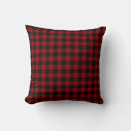 Rood en Zwart Buffalo Plaid Kussen
