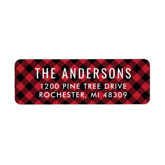 Rood en zwart Buffalo speldedagverblijf Etiket (Voorkant)