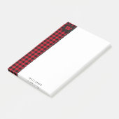 Rood en Zwart Buffel Check Monogram 4 x 6 Post-it® Notes (Schuin)
