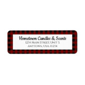 Rood en Zwart Buffel Plaid Rustieke Zaken Etiket (Voorkant)