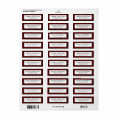 Rood en Zwart Buffel Plaid Rustieke Zaken Etiket (Full Sheet)