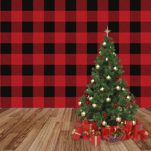 Rood en Zwart Buffel Plaid Stick en Peel Behang