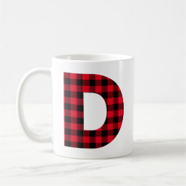 Rood en zwart buffel Vet D Monogram cheque Koffiemok