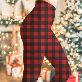 Rood en zwart buffelplaid Kerstmis Leggings