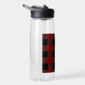 Rood en zwart buffelplaid monogram waterfles (Rechts)