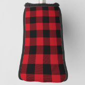Rood en zwart buffelplaidpatroon golfheadcover (Draai 90)